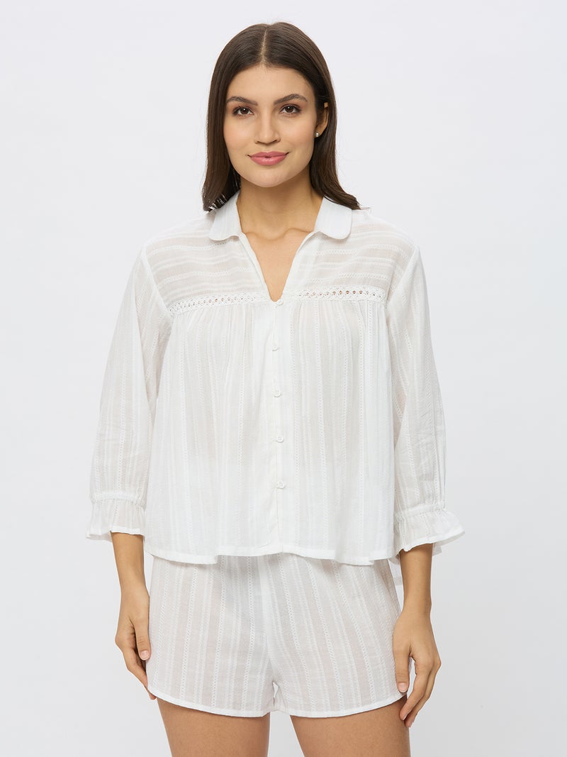 أمارزو بلوزة قطنية بأزرار دوبي - Image 1