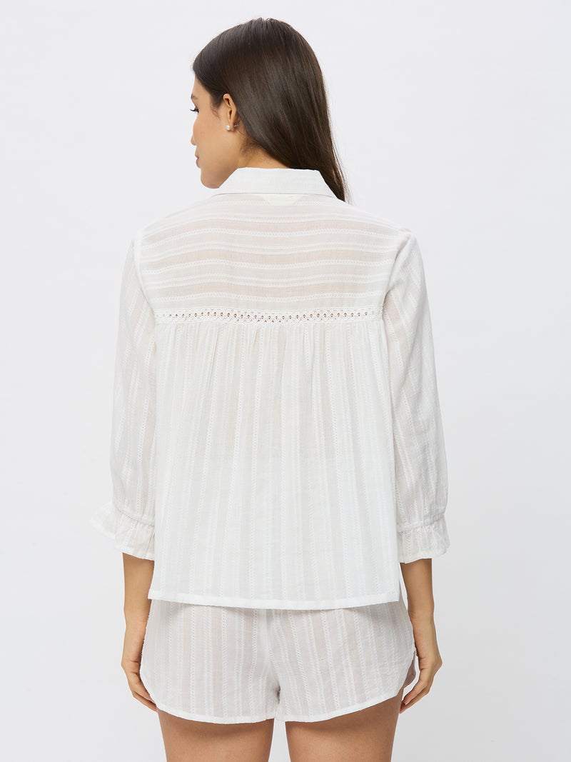 أمارزو بلوزة قطنية بأزرار دوبي - Image 4