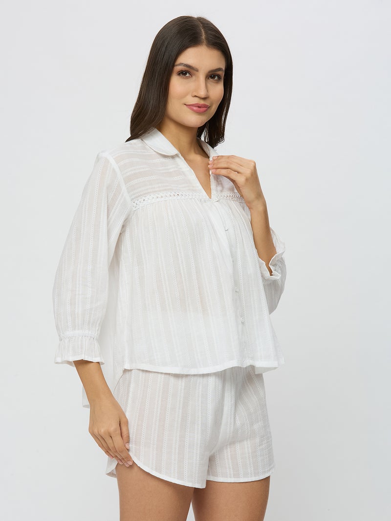 أمارزو بلوزة قطنية بأزرار دوبي - Image 3