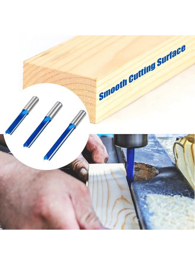 RURITKIT 3Pcs Extra Long Straight Router Bit Set 1/2 Shank, Carbide Tipped Double Flute Straight Bit Dado Straight Cut Router Bit for Woodworking, 2",2-1/2",3" Cutting Length,1/2" Cutting Dia. - Image 4