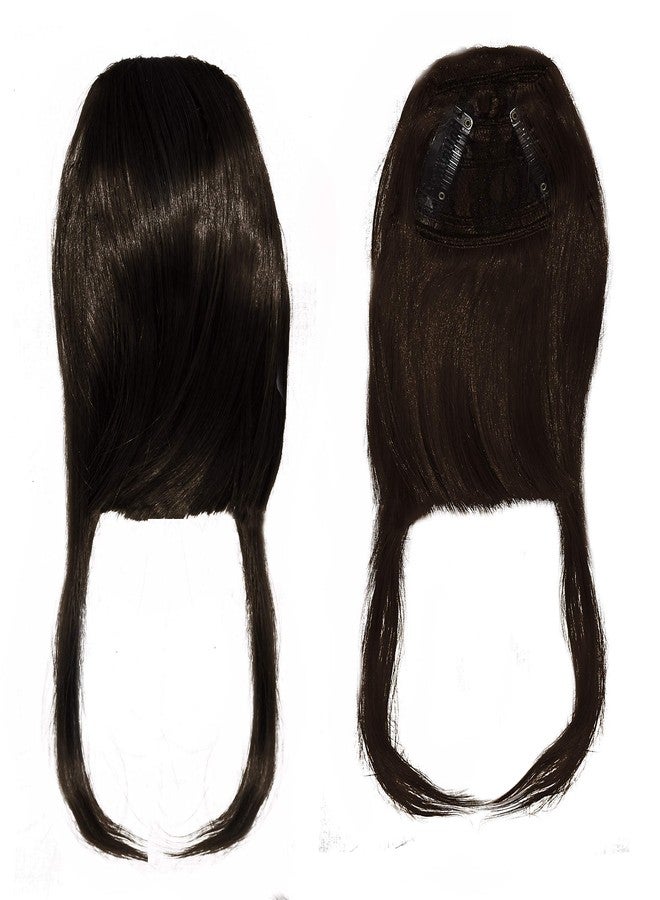 Paradise® Synthetic Front Hair Extensions With Clips Hair Bang Fringe for Women And Girls With Center Cut (Dark Brown) - Image 4