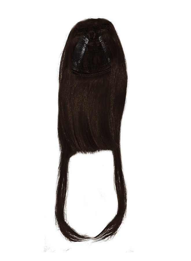 Paradise® Synthetic Front Hair Extensions With Clips Hair Bang Fringe for Women And Girls With Center Cut (Dark Brown) - Image 2