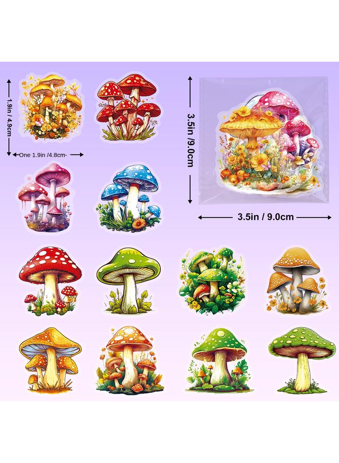 Bluejw 50 Pct Plant Sticker Pack PET Transparent Waterproof Retro Natural Realistic Mushroom Stickers DIY Hand Account Decorative Stickers - Image 5