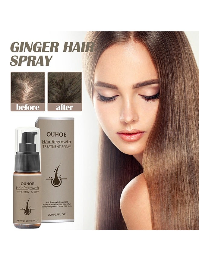 OUHOE Hair Regrowth，Ginger Hair Thickening Spray Anti-Hair Loss Firming Nourishing Strong and Thick Hair, Treatment Hair Growth Essence, Dense Hair Regeneration Spray, Suitable for Men and Women(20ml/0.7fl.oz) - Image 1