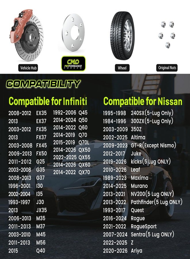Customadeonly 2X HUBCENTRIC WHEEL SPACERS ¦ 5x114.3 5X4.5 ¦ 10MM ¦ 66.1 CB ¦ 12X1.25 STUDS - Image 4