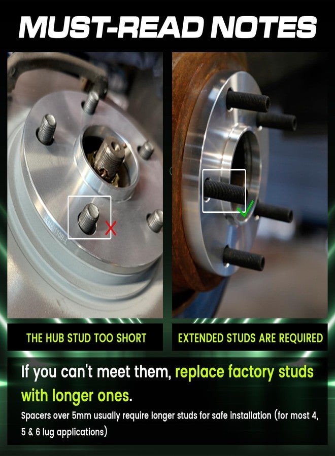 Customadeonly 2X HUBCENTRIC WHEEL SPACERS ¦ 5x114.3 5X4.5 ¦ 10MM ¦ 66.1 CB ¦ 12X1.25 STUDS - Image 3