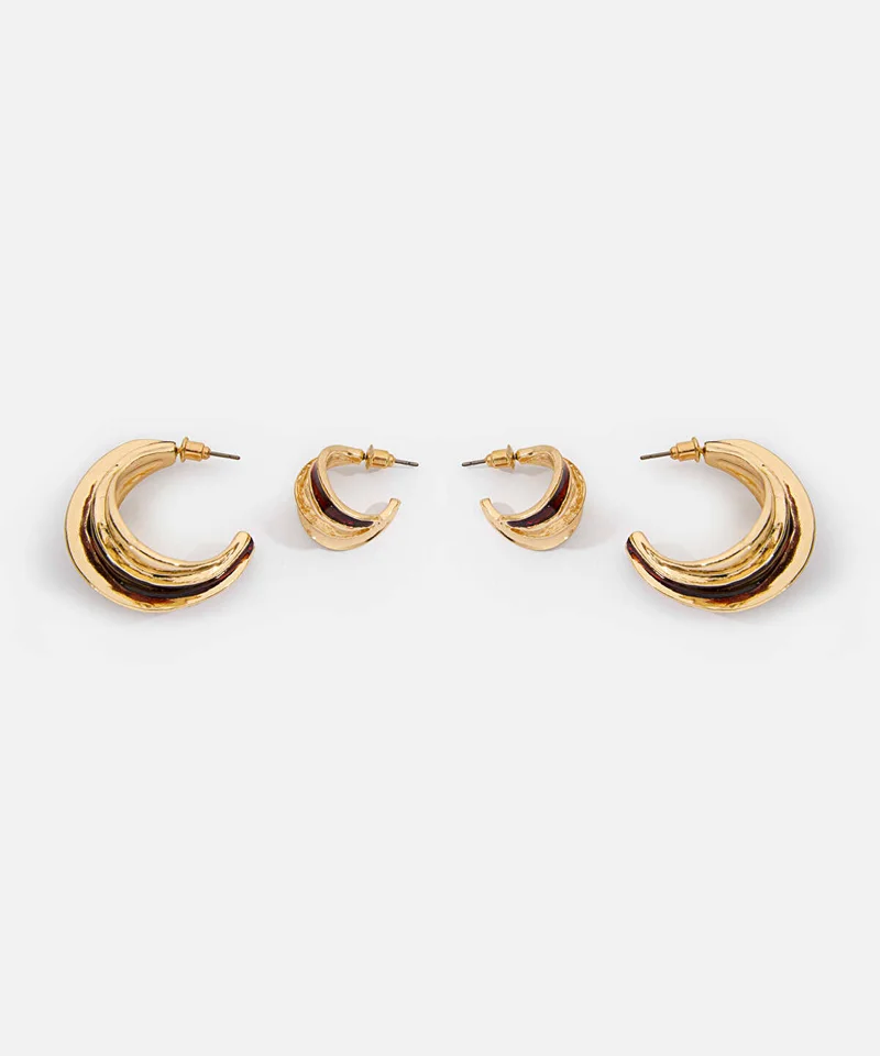 ايبيكيول Textured Hoop Earring Set