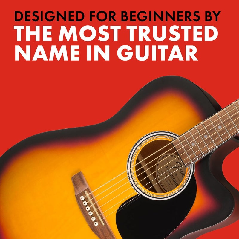 FENDER Fender FA25CE Dreadnought Acoustic Electric Guitar Beginner Guitar with 2Year Warranty Includes Builtin Tuner and OnBoard Volume and Tone Controls Comes with Free Lessons Sunburst - Image 4