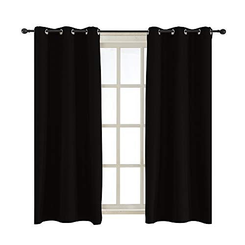 BIGUFRTEX BEGOODTEX Inherent Flame Fire Proof Retardant Thermal Insulated Grommet Blackout Room Darkening Curtains Drape for Room Window Treatment, 6 Silver Grommet, 42Wx95L Inch,Pack of 1 Panel - Image 1