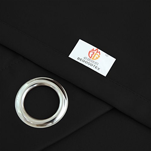 BIGUFRTEX BEGOODTEX Inherent Flame Fire Proof Retardant Thermal Insulated Grommet Blackout Room Darkening Curtains Drape for Room Window Treatment, 6 Silver Grommet, 42Wx95L Inch,Pack of 1 Panel - Image 3
