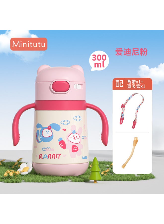 Minitutu Baby Sus316 Stainless Steel Thermos Cup Baby Suction Nozzle With Handle Bottle Over One Year Old