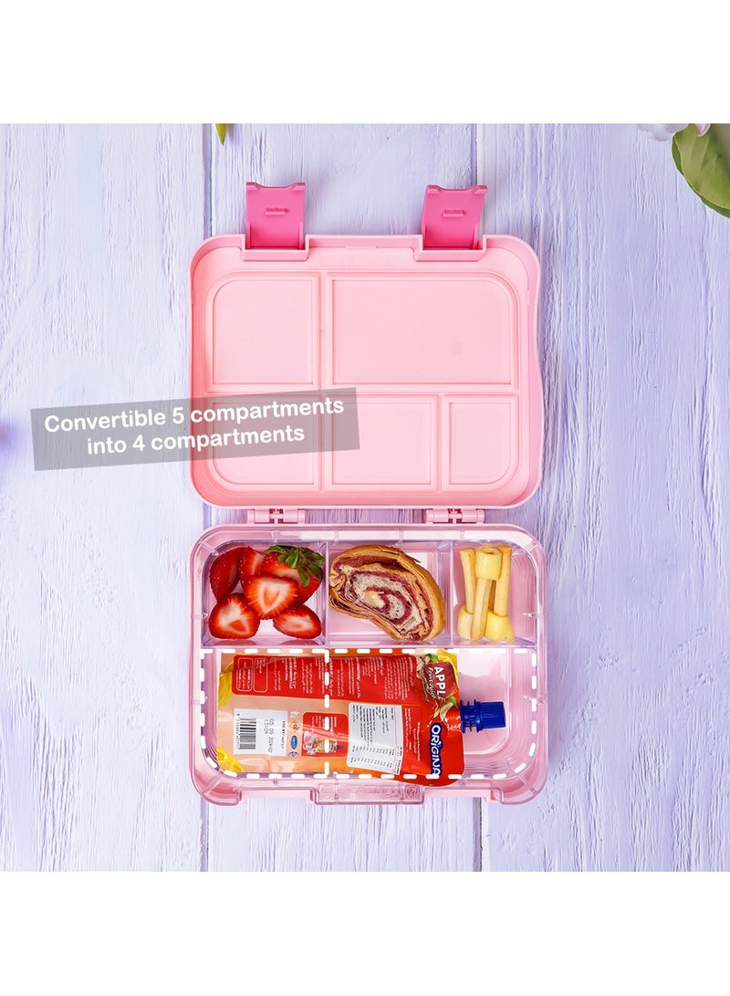 Eazy Kids 5 & 4 Convertible Bento Lunch Box With Sandwich Cutter Set Gamer Girl  - Image 2