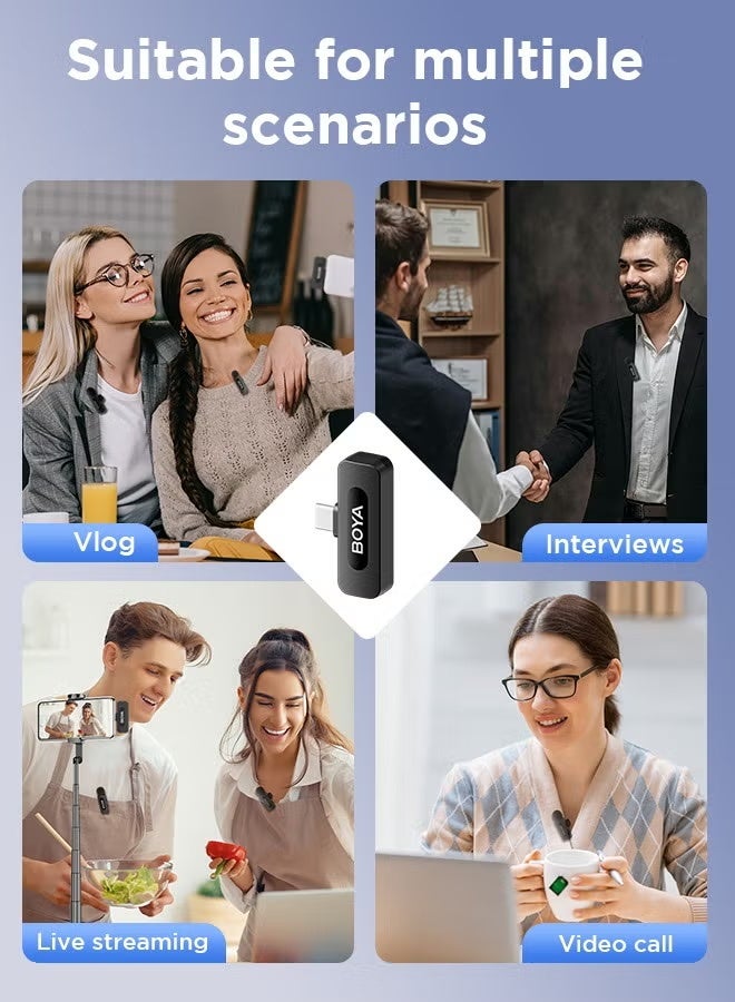 BOYA BY-V30 wireless microphone with charging case, noise cancelling lavalier - Image 5