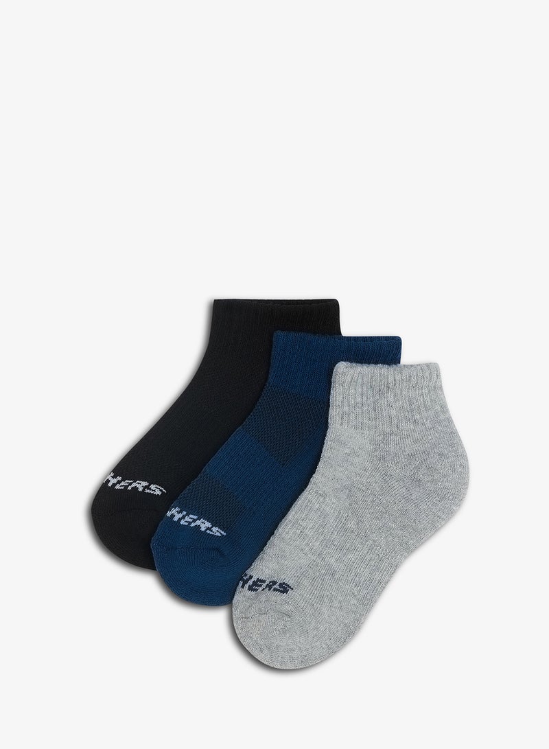 SKECHERS 3 Pack Half Terry Quarter Crew Socks - Image 1