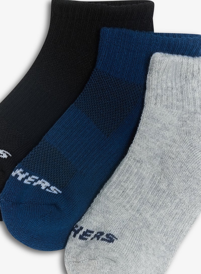 SKECHERS 3 Pack Half Terry Quarter Crew Socks - Image 3