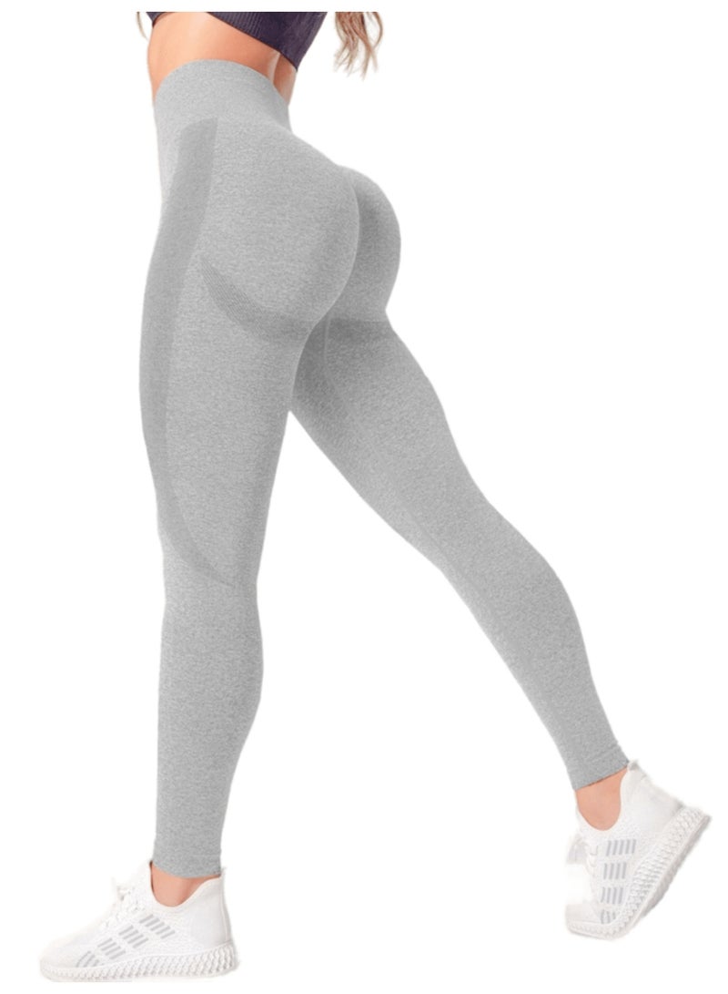 Sweet Cathy Yoga Pants High Waist Leggings Smile Contour Sport Pants Seamless Tummy Control Scrunch Butt Lift Stretchable Tights Waist Compression Fitness Gym - Image 1