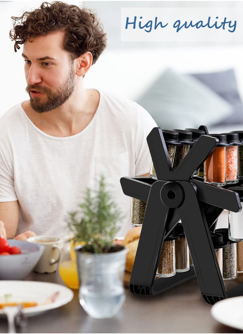 Generic - 360° Rotating Spice Rack Organizer Revolving Seasoning Storage Stand for Kitchen Countertop with 18 Jars Space Saving Easy Access Stainless Steel Lid Ideal Herbs Rotatable - Image 1