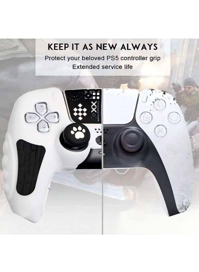 IINE Case Cover for PS5/PS5 Slim Wireless Controller for Dual Sense Leather Texture Soft Silicone Protection Anti-scratch Anti-fall Case Cover Electronic game Machine Accessories - Image 4