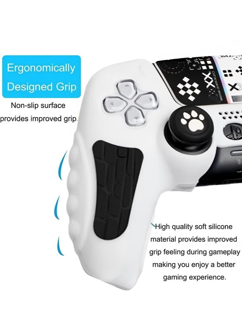 IINE Case Cover for PS5/PS5 Slim Wireless Controller for Dual Sense Leather Texture Soft Silicone Protection Anti-scratch Anti-fall Case Cover Electronic game Machine Accessories - Image 3