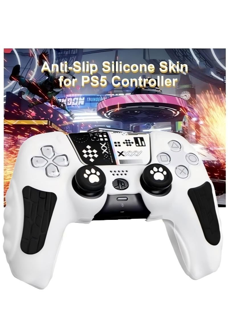 IINE Case Cover for PS5/PS5 Slim Wireless Controller for Dual Sense Leather Texture Soft Silicone Protection Anti-scratch Anti-fall Case Cover Electronic game Machine Accessories - Image 2