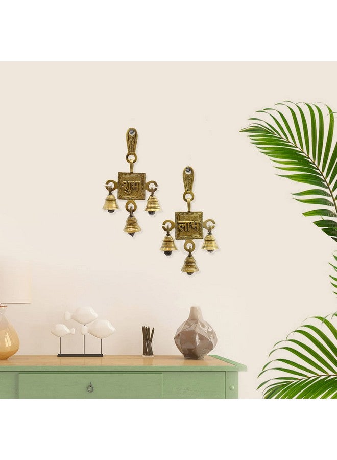 Puja N Pujari Puja N Pujari Shubh Labh Hanging Bells Set of Brass for Home Decor  - Image 2