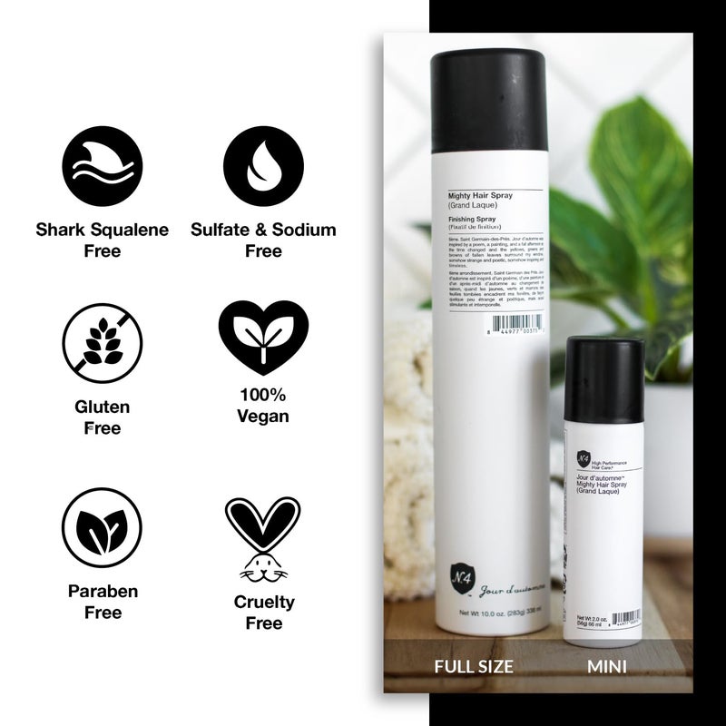 Number 4 Mighty Hair Spray. Hair Spray for Women and Men. Flexible & Weightless Formula. Non-Flaking, Brushable, 9 oz - Image 5