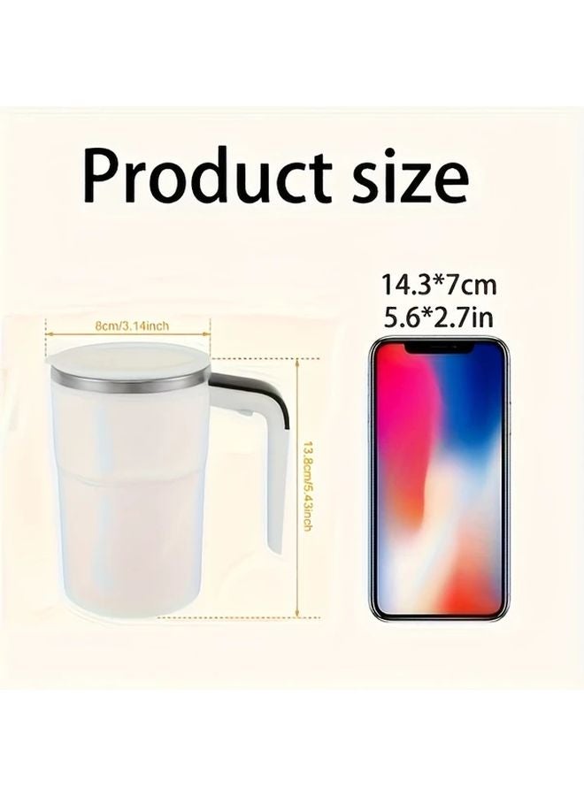 White Automatic Stirring Cup USB Charging Temperature Display Portable Travel Thermos - Image 2