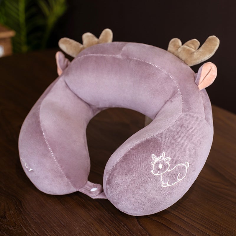 Cartoon Animal U-Shaped Pillow Pillow Three-Dimensional Hump Cervical Pillow Office Nap Pillow Travel Aircraft Neck Pillow - Image 3