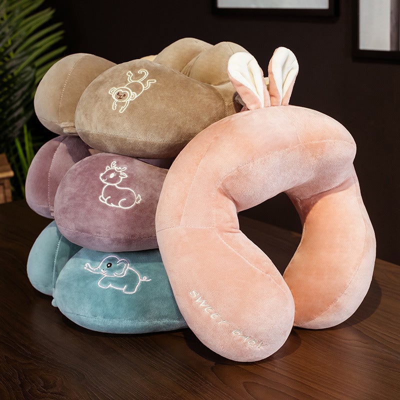 Cartoon Animal U-Shaped Pillow Pillow Three-Dimensional Hump Cervical Pillow Office Nap Pillow Travel Aircraft Neck Pillow - Image 2