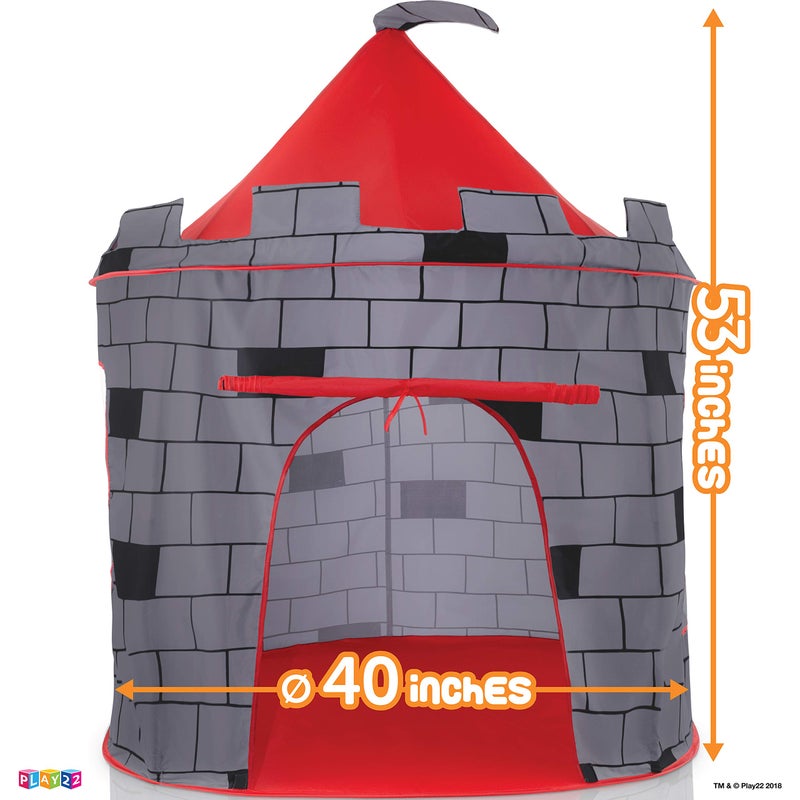 Play22 Kids Play Tent Knight Castle - Portable Kids Tent - Kids Pop Up Tent Foldable Into Carrying Bag - Childrens Play for Indoor & Outdoor Use - Kids Playhouse Best Gift for Boys & Girls - Image 4