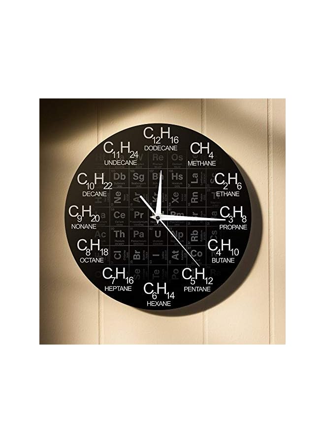 بروماس ساعة الجدول الدوري للعناصر الكيمياء ساعة الحائط الصيغ الكيميائية والأرقام الزمنية ساعة الحائط العلوم الكيميائية جدار ديكور فني - Image 2