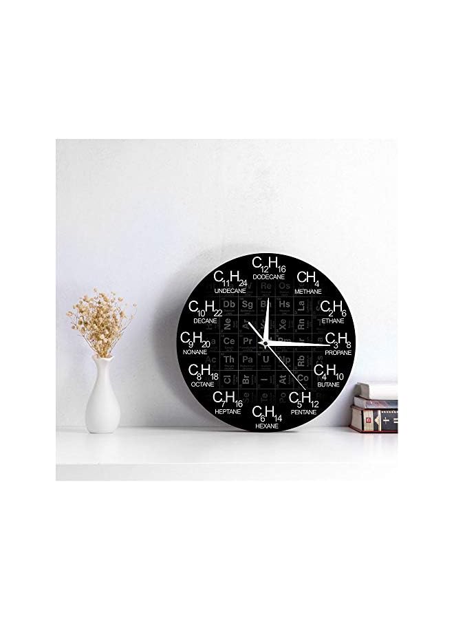 بروماس ساعة الجدول الدوري للعناصر الكيمياء ساعة الحائط الصيغ الكيميائية والأرقام الزمنية ساعة الحائط العلوم الكيميائية جدار ديكور فني - Image 3