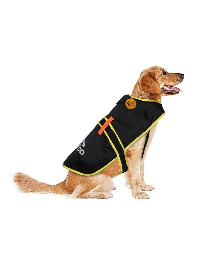 Sage Square Premium Dog Winter Ultra Warm Windproof Printed Coat Thicker Fleece Dog Hoodie Vest For Cold Weather (Large) (26 Inch) (Black)  - Image 1