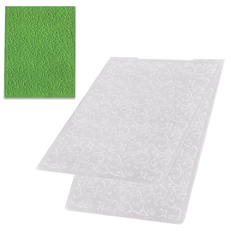 3D Textured Impressions Background Embossing Folder Lace Vine Pattern Plastic Embossing Folder Template for Card Making Scrapbooking Paper Craft Album Stamps DIY Dcor