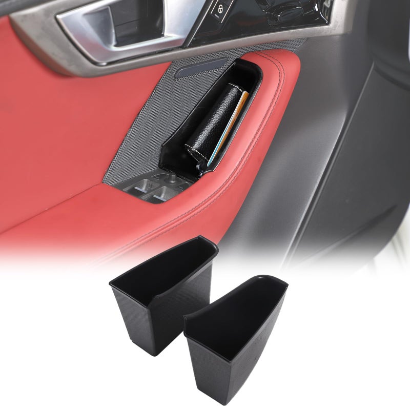 Daeiclru Car Door Side Storage Box Compatible with Compatible with Jaguar FType 20132024 ABS Door Side Armrest Phone Pocket Organizer Insert Glove Pallet Interior Storage Accessories