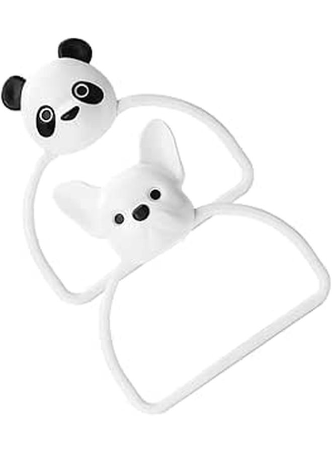 Ciieeo 2pcs Cute Panda Dog Animal Towel Holder No Drill Kitchen Home Decor - Image 1