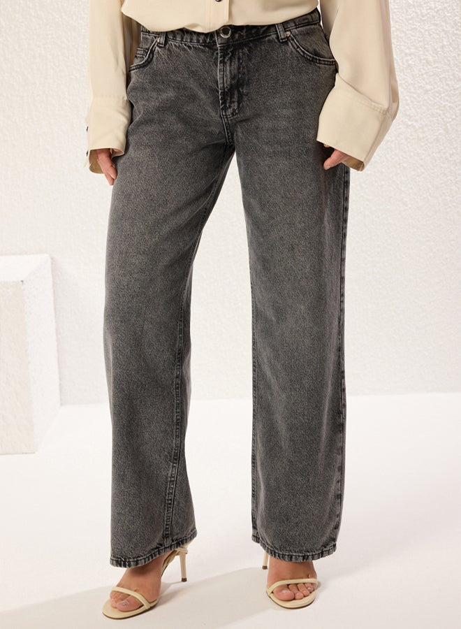 trendyol Anthracite Low Waist Boyfriend Baggy Jeans - Image 3