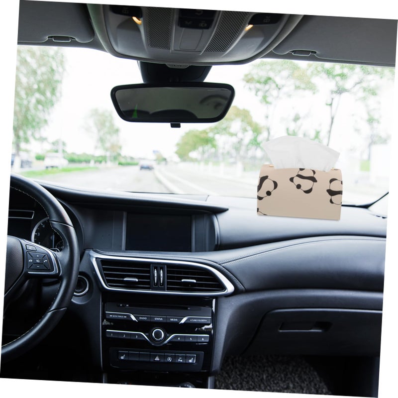 Panda Tissue Box Cover For Car Multifunctional Napkin Holder Cute Organizer - Image 5