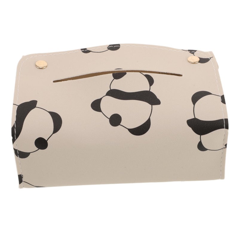 Panda Tissue Box Cover For Car Multifunctional Napkin Holder Cute Organizer - Image 2