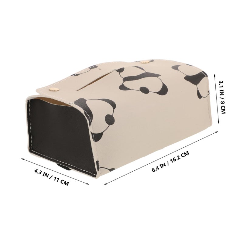 Panda Tissue Box Cover For Car Multifunctional Napkin Holder Cute Organizer - Image 3