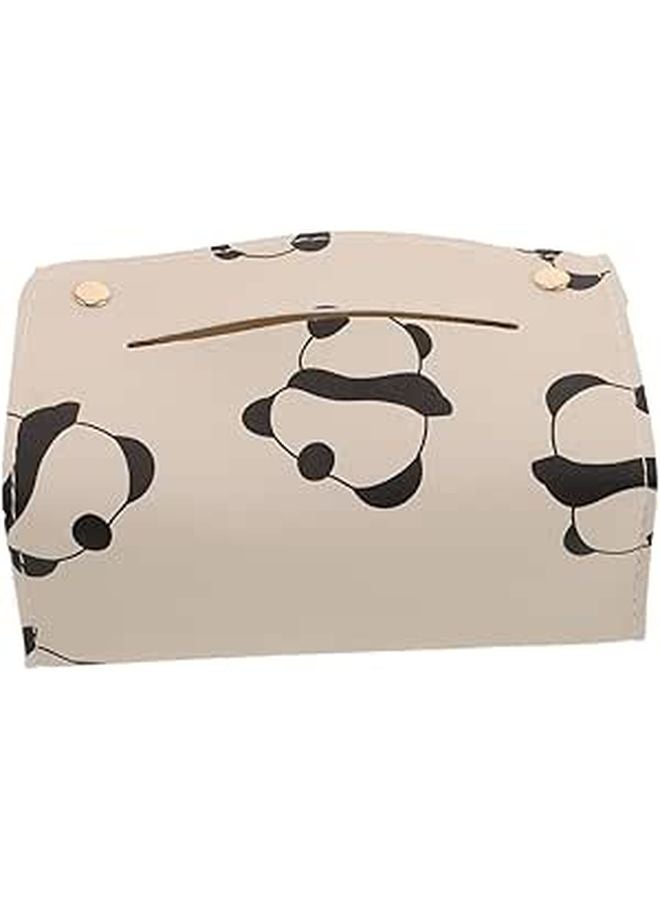 Panda Tissue Box Cover For Car Multifunctional Napkin Holder Cute Organizer - Image 1