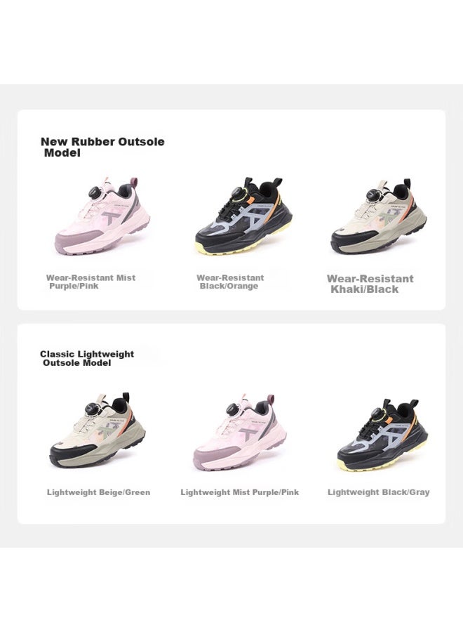 Toread Kids Sports Shoes Boys Girls Autumn Winter Non-slip Button Running Shoes Black Gray Size 33 - Image 4