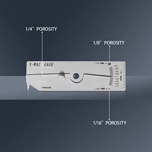 WeldingStop V-WAC Undercut Gauge Biting Edge Welding Guage for Welder Inspection Single Weld Gauge Measure Inspection Tools Porosity Size/amount Inspection Tools Inch Stainless Steel - Image 2
