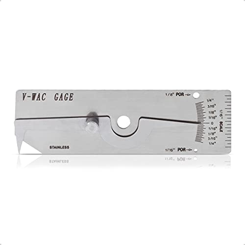WeldingStop V-WAC Undercut Gauge Biting Edge Welding Guage for Welder Inspection Single Weld Gauge Measure Inspection Tools Porosity Size/amount Inspection Tools Inch Stainless Steel - Image 1