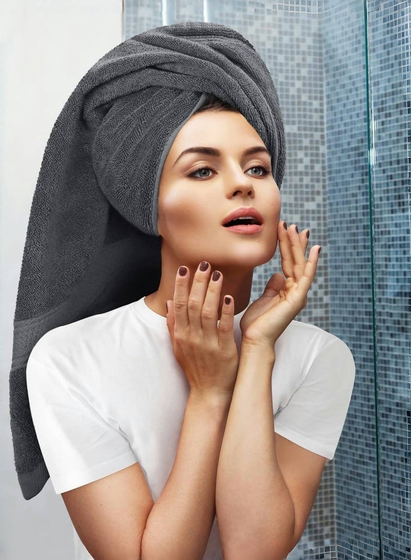 تشو داي Piece Microfiber Bath Towel 70 * 140cm ، ناعمة ، متينة ، فائقة الامتصاص وسريعة الجفاف ، رمادي  - Image 3