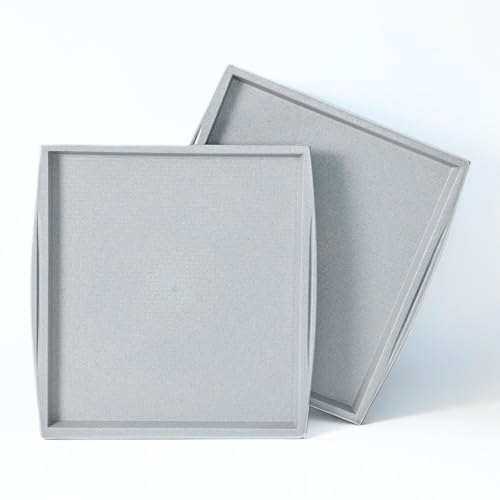 Eha Earth Friendly Square Trays for Serving Set of 2 | 11 Inch | Serving Tray Made with Coffee Husk & Rice Husk | Tray Set for Serving Tea/Coffee/Snacks | Azure - Image 1