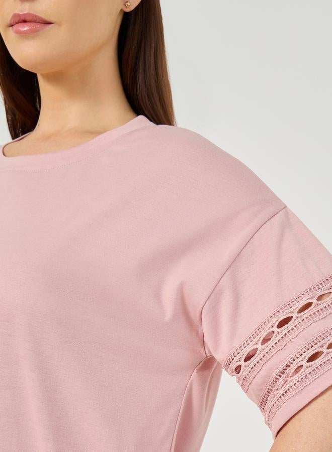 Styli Lace Sleeve T-Shirt Dress - Image 4