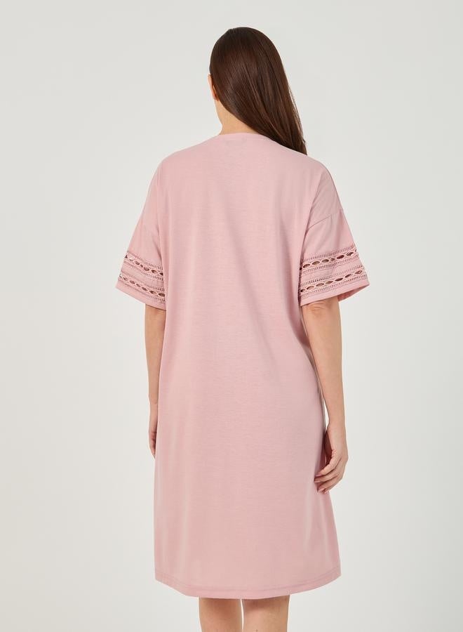 Styli Lace Sleeve T-Shirt Dress - Image 5