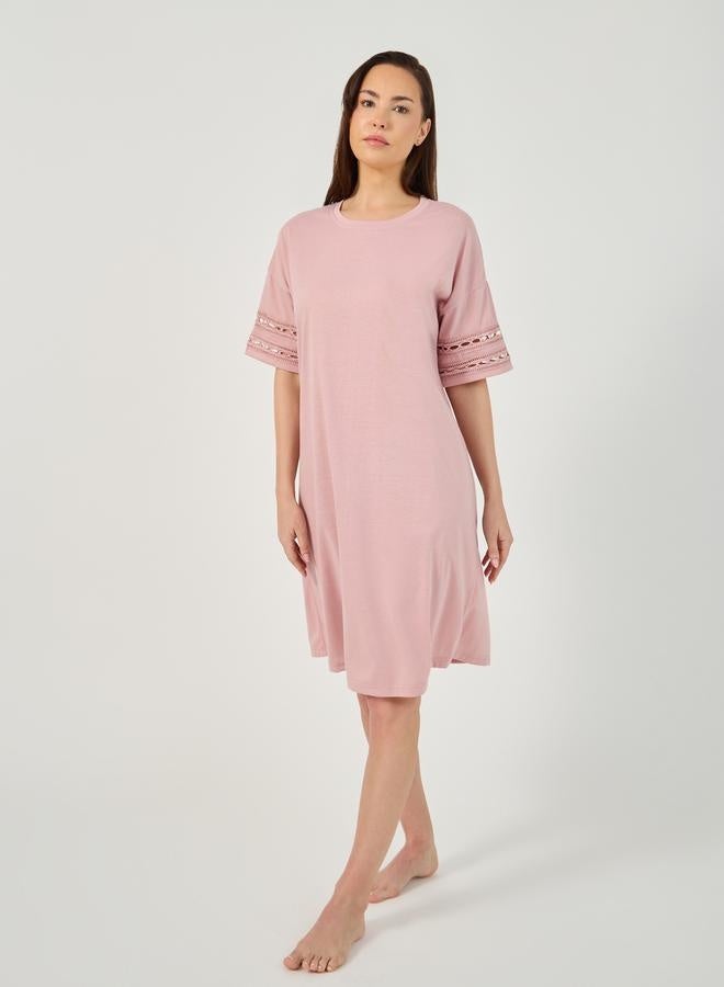 Styli Lace Sleeve T-Shirt Dress - Image 3