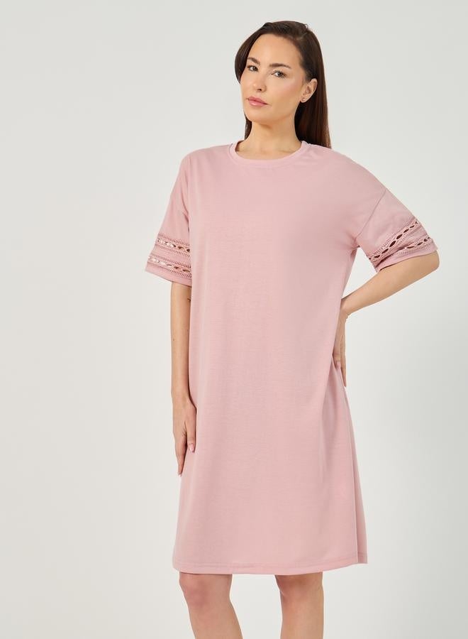 Styli Lace Sleeve T-Shirt Dress - Image 2